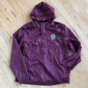 Portland Trailblazers Hooded 1/2 Zip Jacket in Mauve Camouflage Size Men’s Large